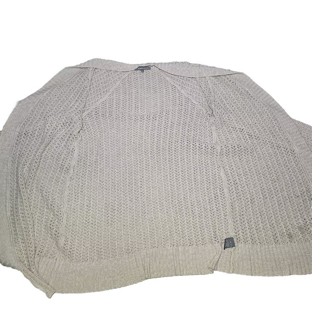 VTG Retrology Womens Open Front Knit Cardigan Sweater Top LG Beige Cream Acrylic - Picture 9 of 10